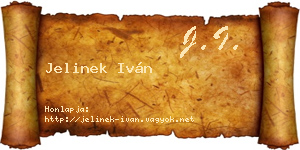 Jelinek Iván névjegykártya